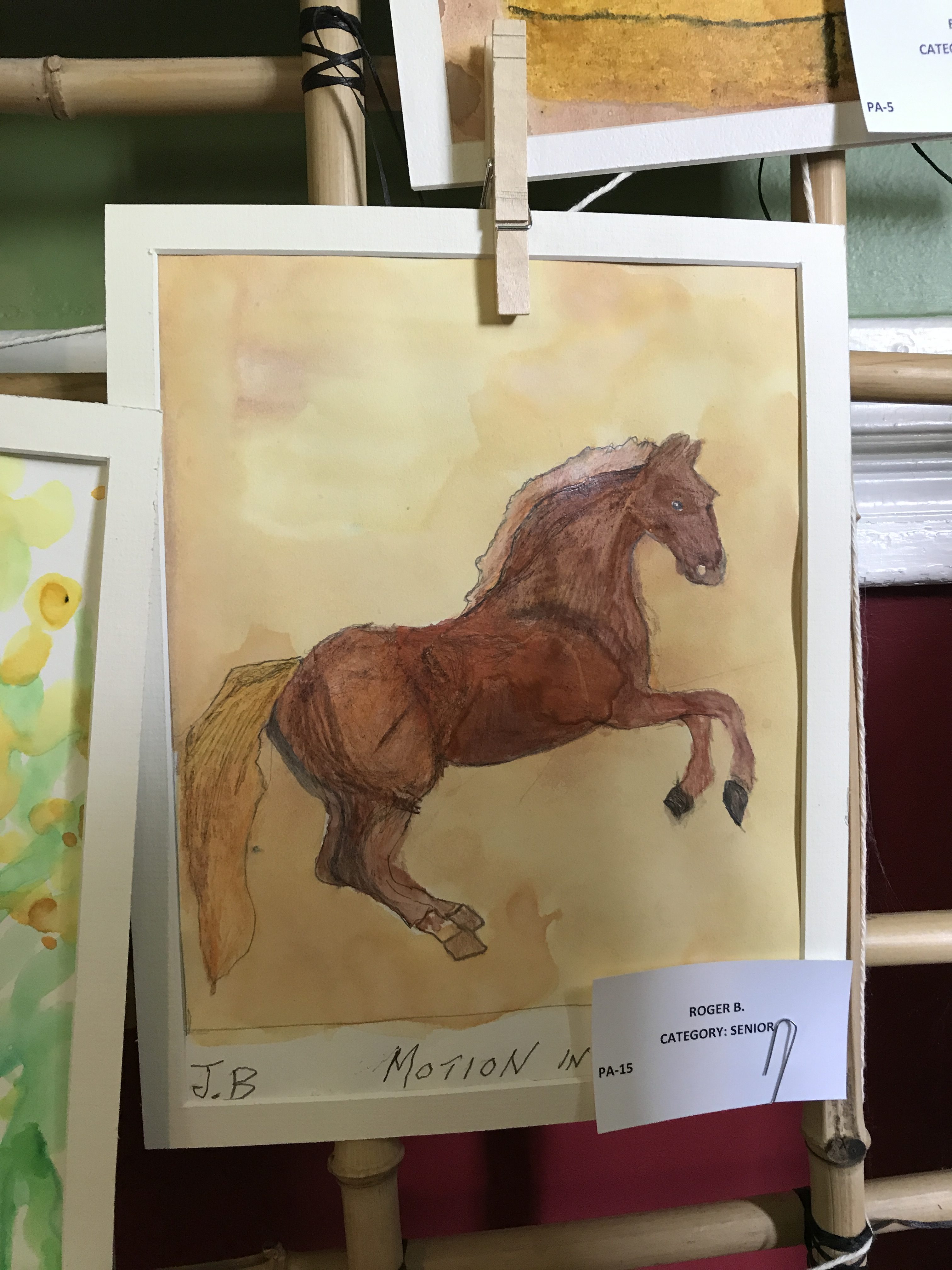 watercolor of horse in motion by roger