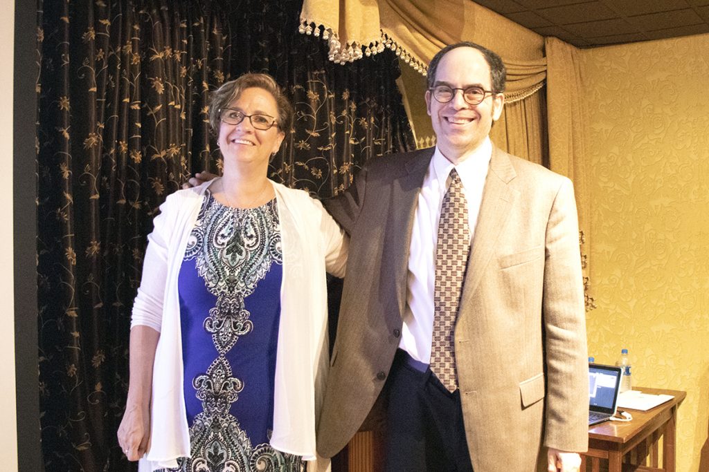 Sarah Davis from the Brain Injury Foundation of St. Louis (left) and Dr. Hillel Goldstein from West County Psychological Associates