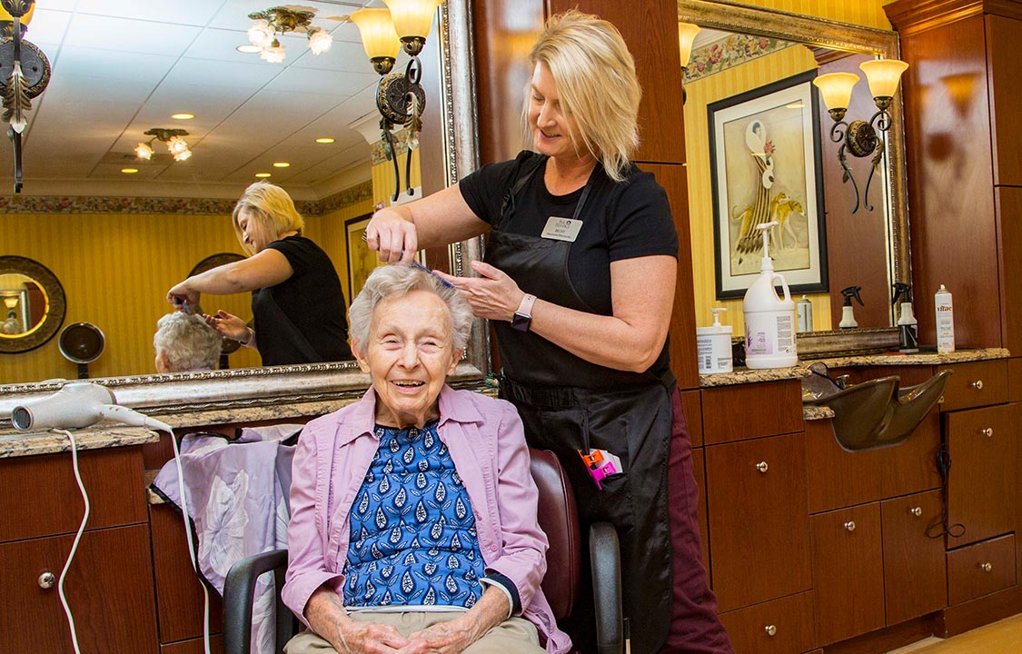 Parc Provence Memory Care Activities Hair Salon